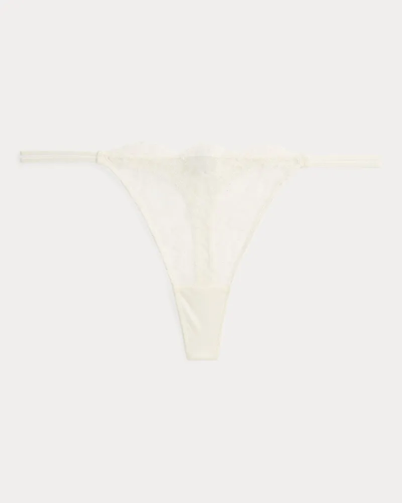 Ralph Lauren Satin-Tanga mit Spitze White