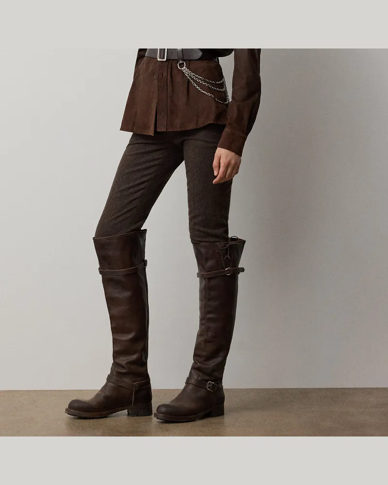 Ralph Lauren Fischgrat-Hose Andrey mit Nadelstreifen Brown