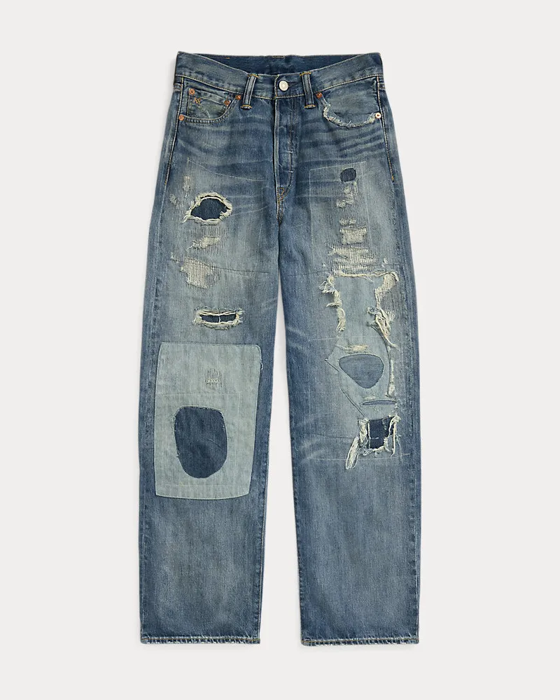 Ralph Lauren Ausgebesserte High-Boy-Fit Jeans Heyland Blue