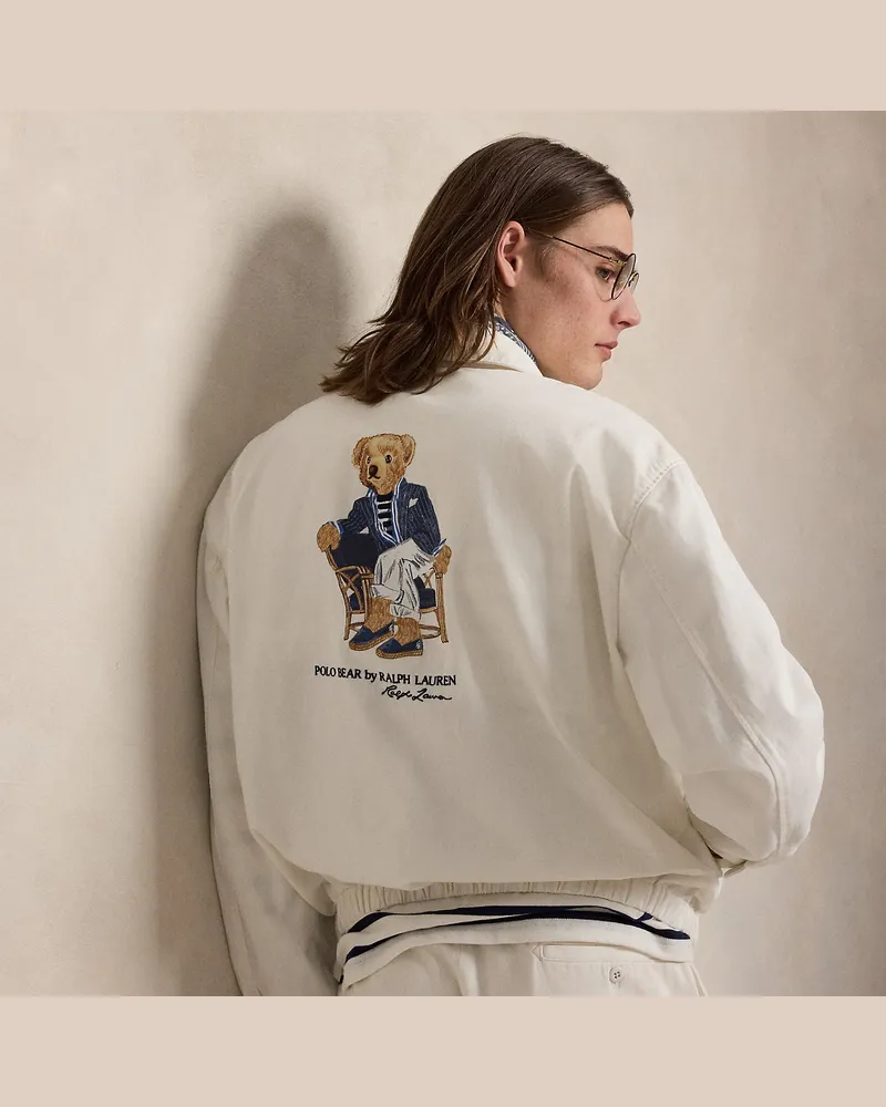 Ralph Lauren Die Big-Fit Jacke mit Polo Bear White