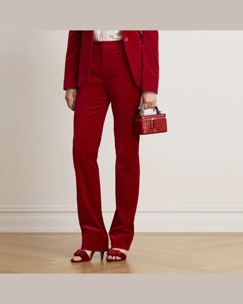 Ralph Lauren Straight-Fit Hose aus Stretch-Samt Red