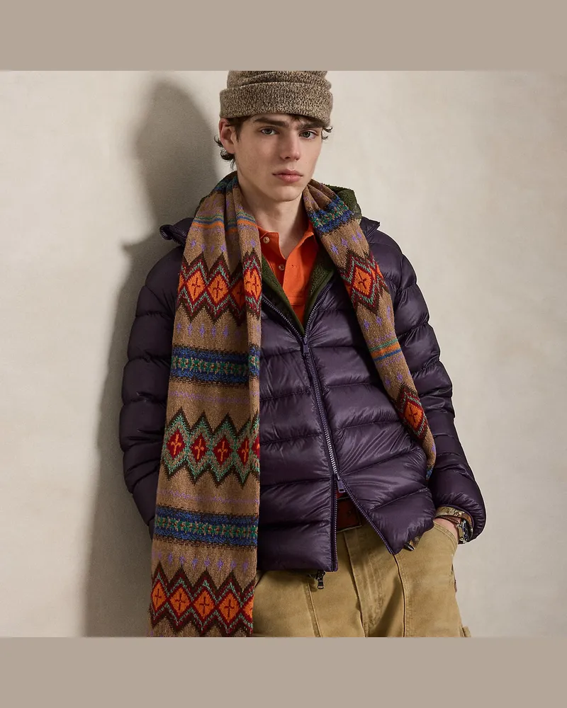 Ralph Lauren Jacquard-Strickschal aus Wollmischung Natural