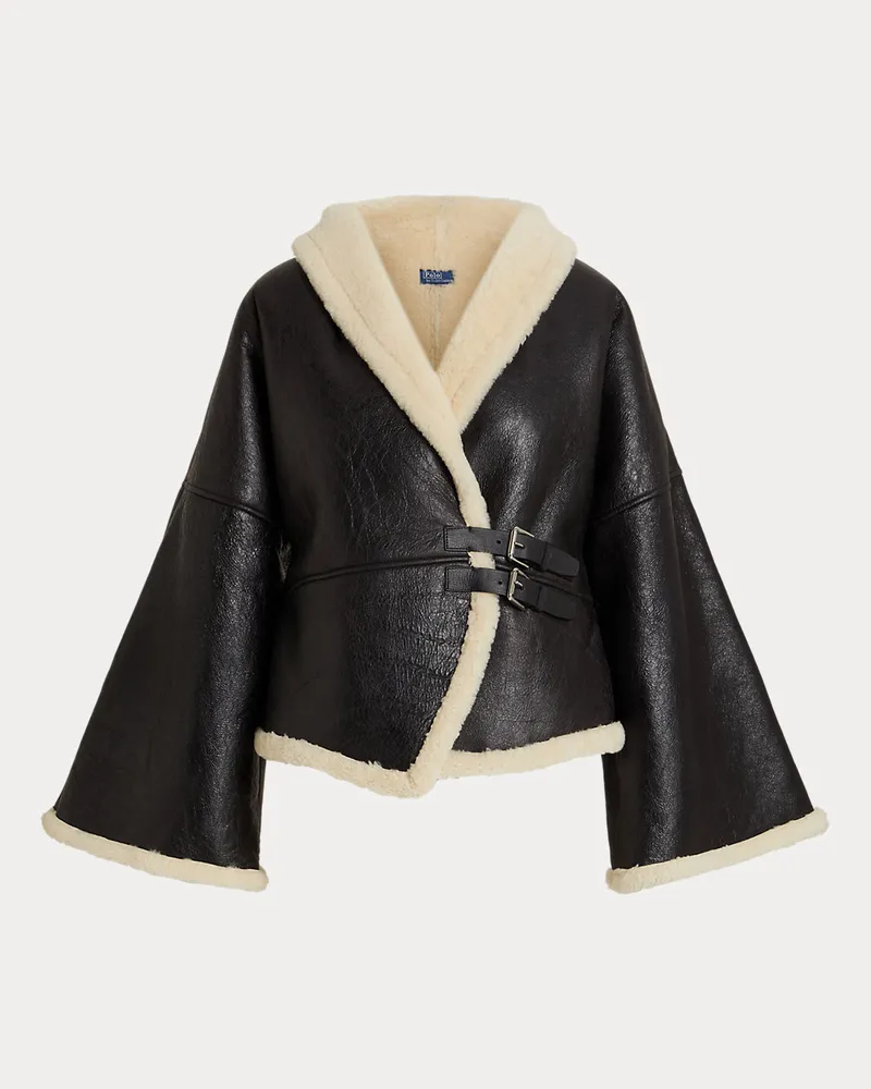 Ralph Lauren Wickeljacke aus Lammfell Black
