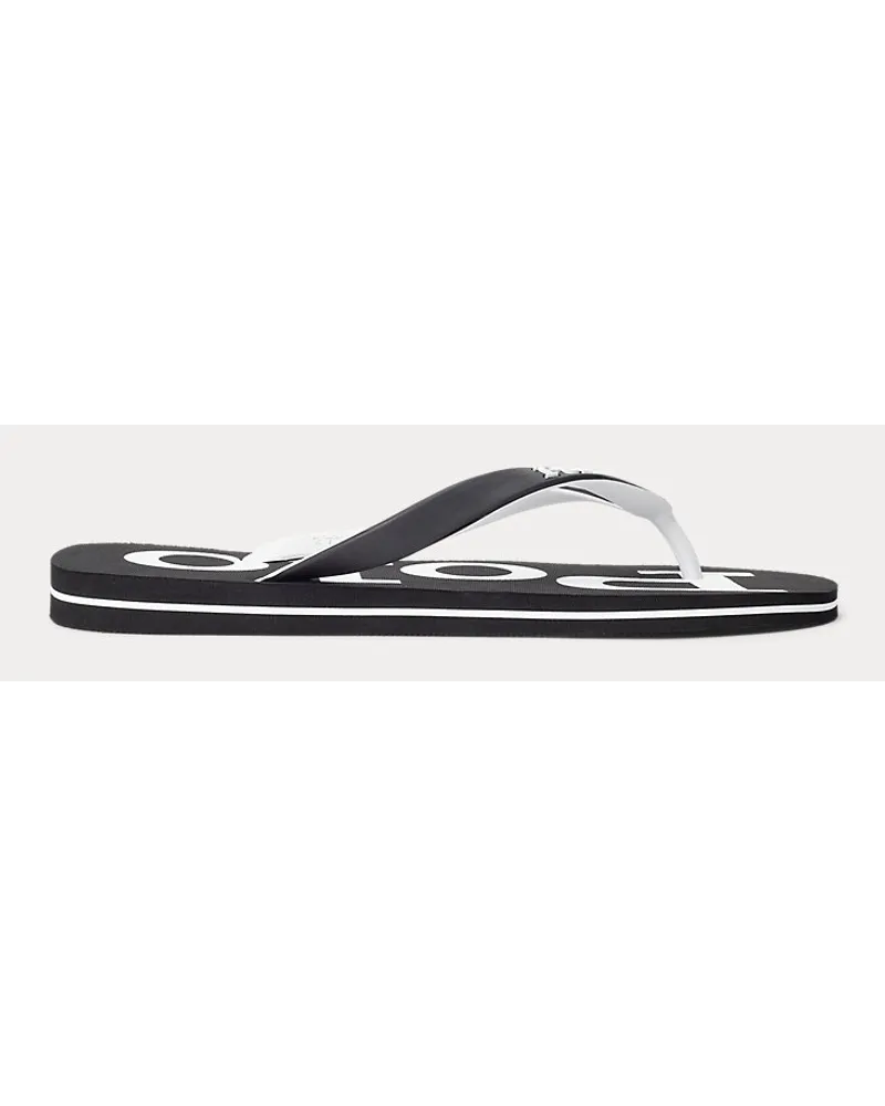 Ralph Lauren Flip-Flop Bolt mit Logo Black