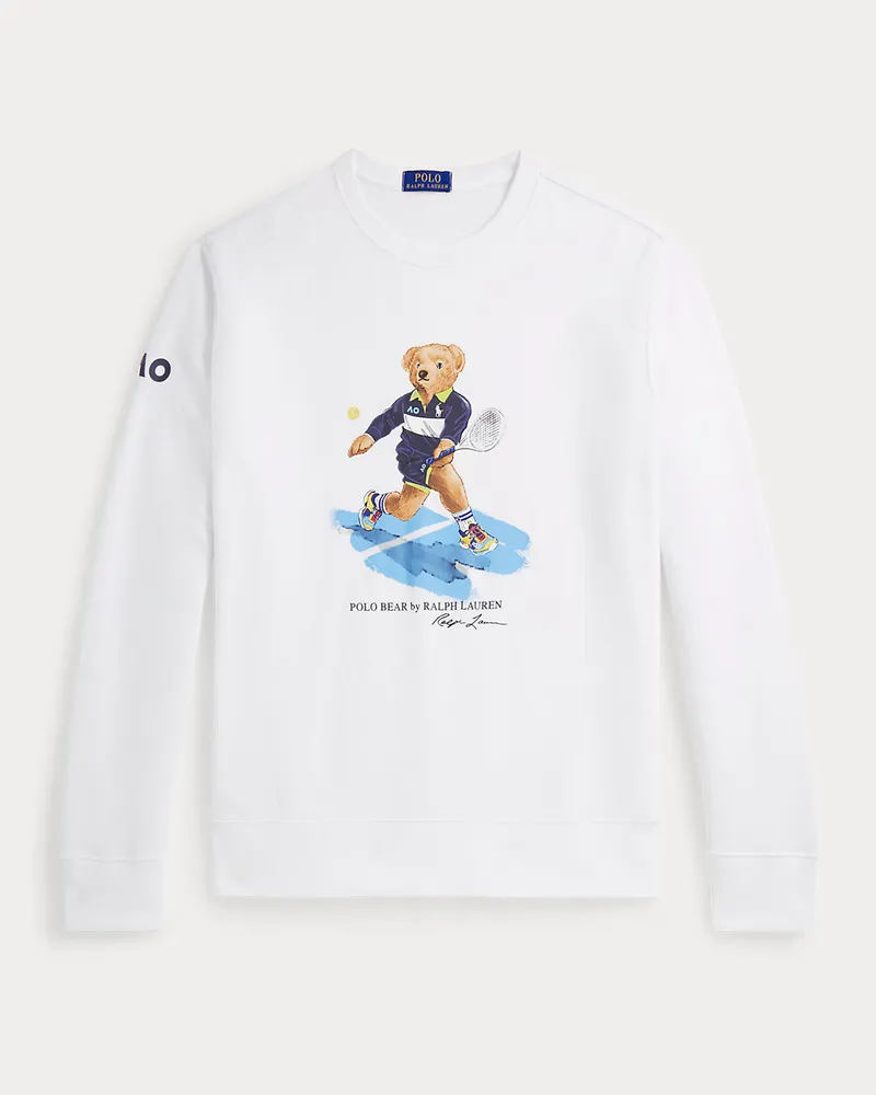 Ralph Lauren Sweatshirt Australian Open mit Polo Bear White