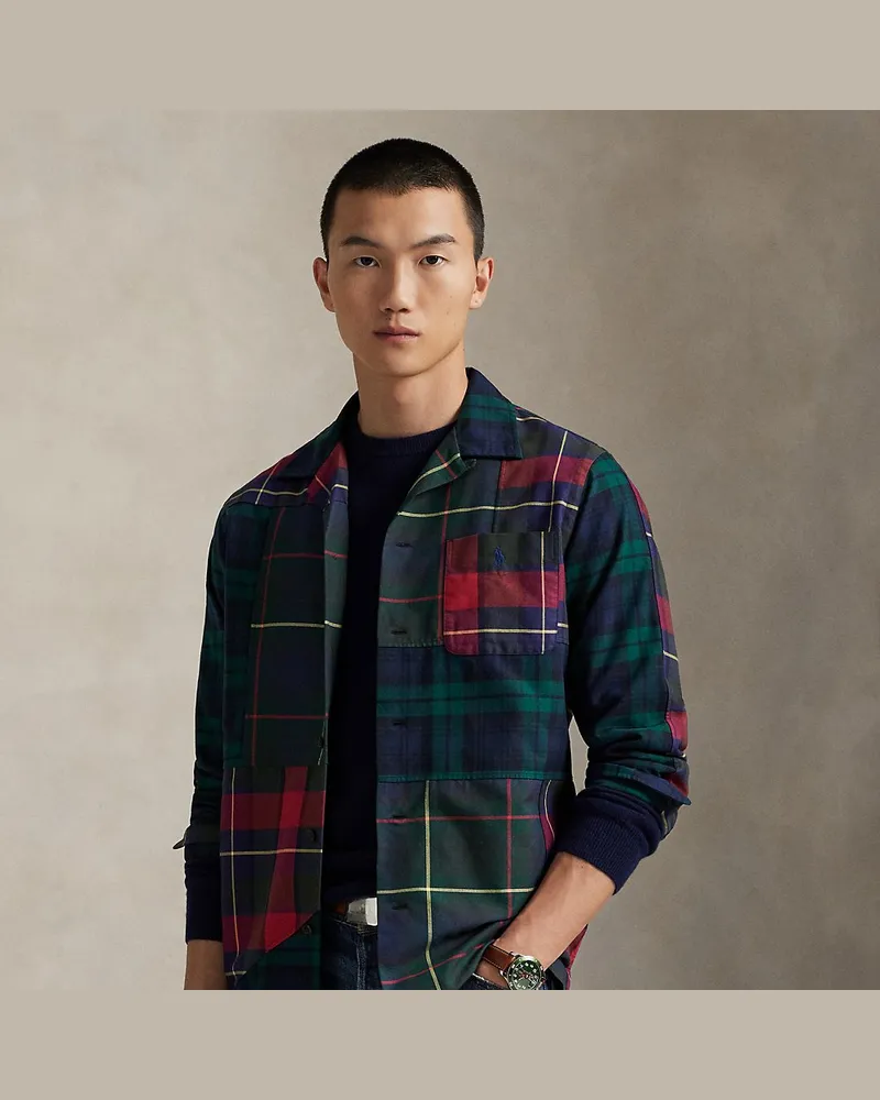 Ralph Lauren Classic-Fit Patchwork-Oxford-Kurzarmhemd Multi