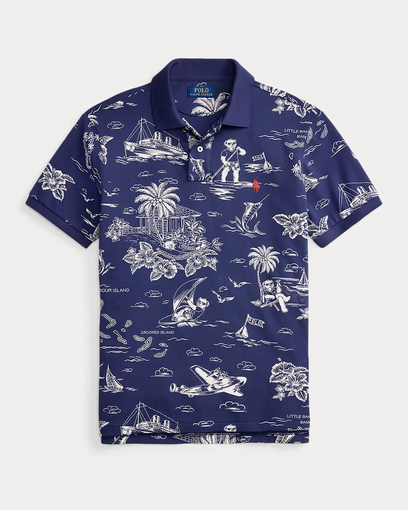 Ralph Lauren Custom-Slim-Fit Poloshirt mit Polo Bear Blue
