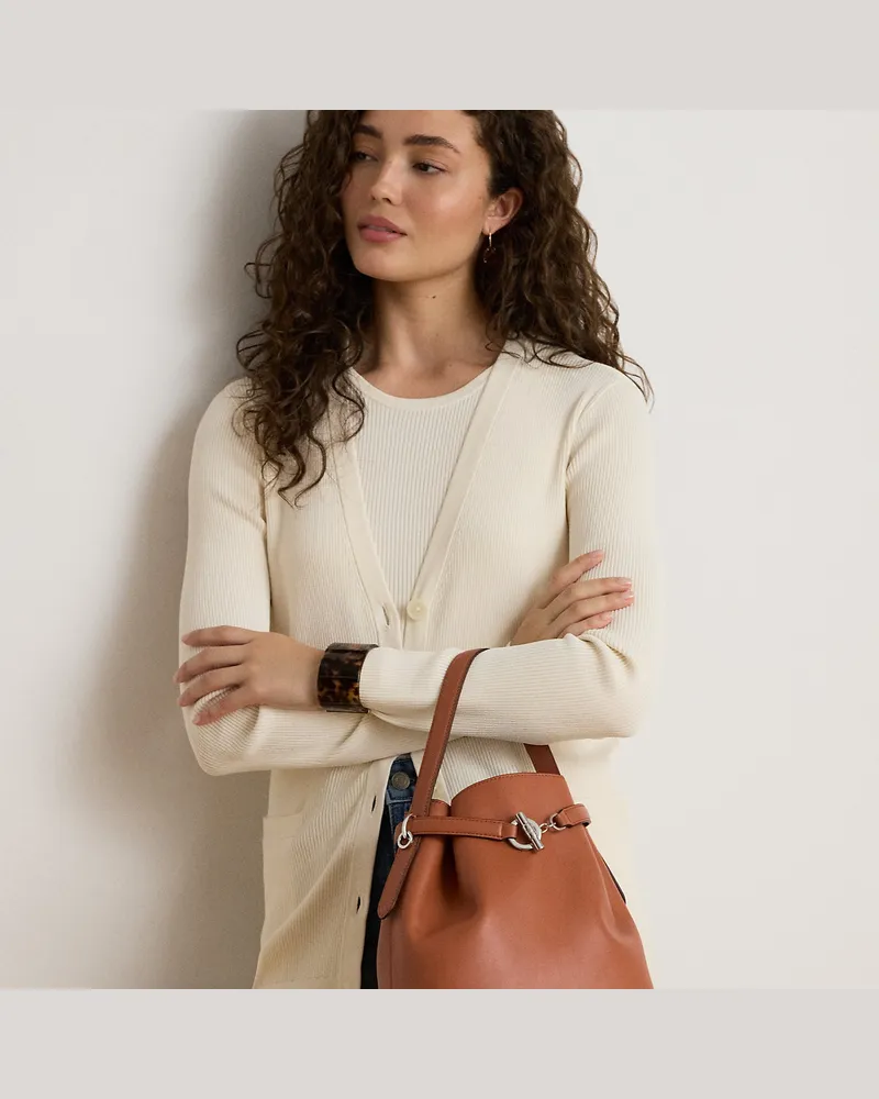 Ralph Lauren Mittelgroße Leder-Beuteltasche Blaike Red