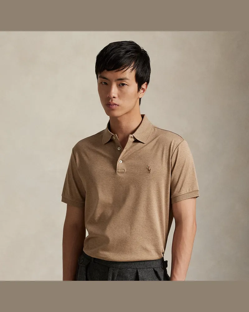 Ralph Lauren Custom-Slim-Fit Baumwoll-Poloshirt Grey