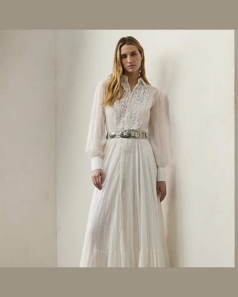 Ralph Lauren Besticktes Tageskleid Seymour aus Voile White