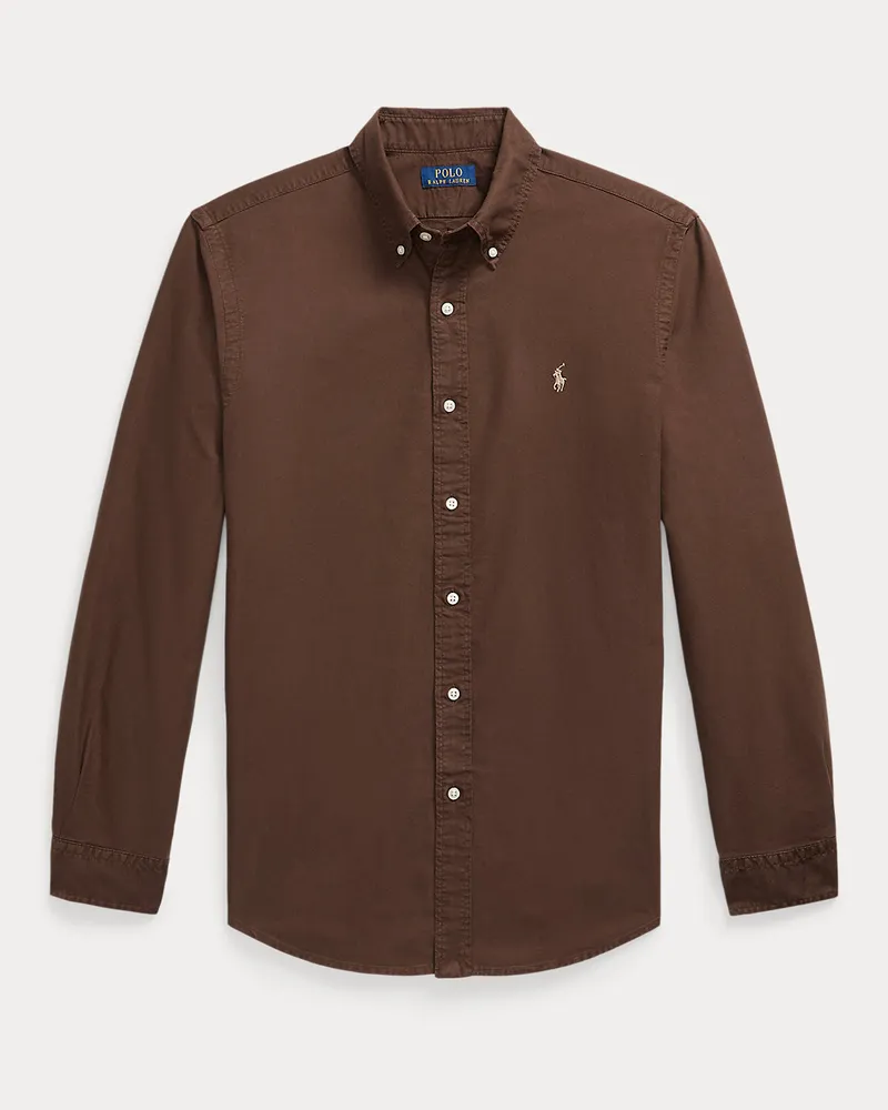 Ralph Lauren Gefärbtes Custom-Fit Oxfordhemd Brown