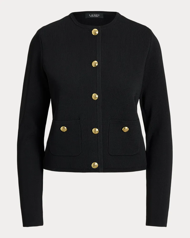 Ralph Lauren Kurz geschnittene Pulloverjacke Black