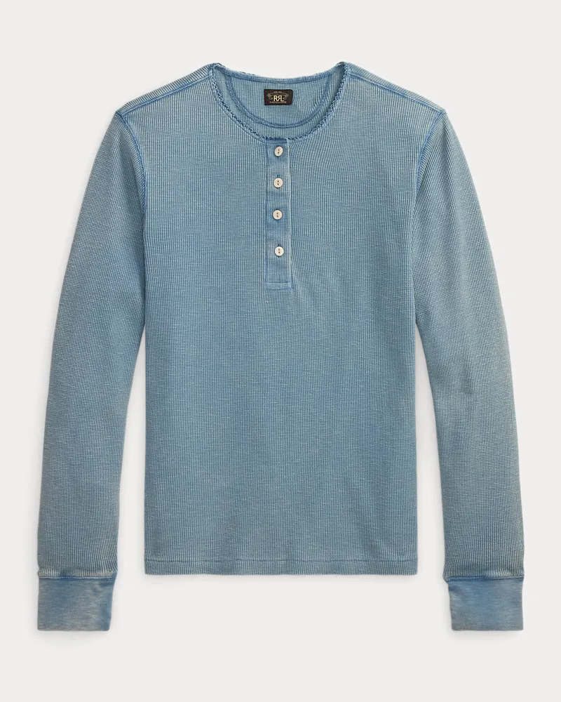 Ralph Lauren Henley aus Stretch-Waffelpiqué Blue