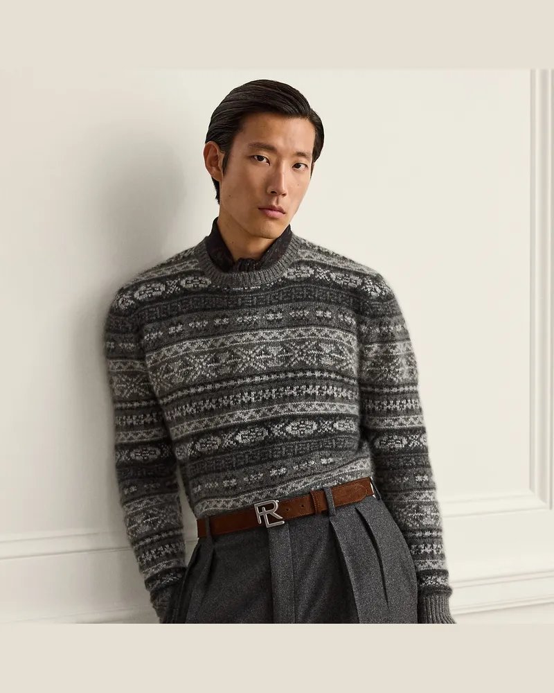 Ralph Lauren Fair-Isle-Pullover mit Kaschmir Grey
