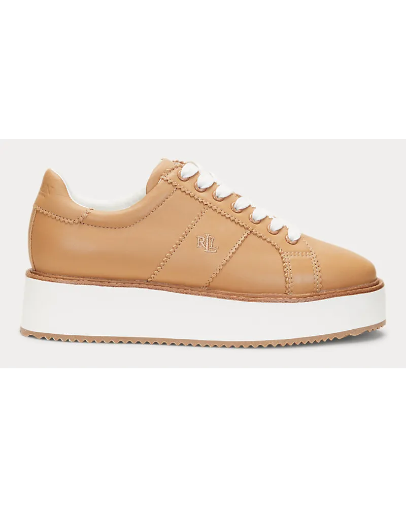 Ralph Lauren Plateau-Sneaker Amelia aus Nappaleder Tan