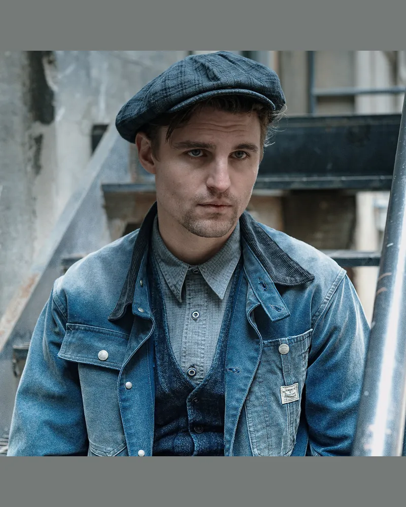 Ralph Lauren Segeltuchjacke mit Kordsamtkragen Blue