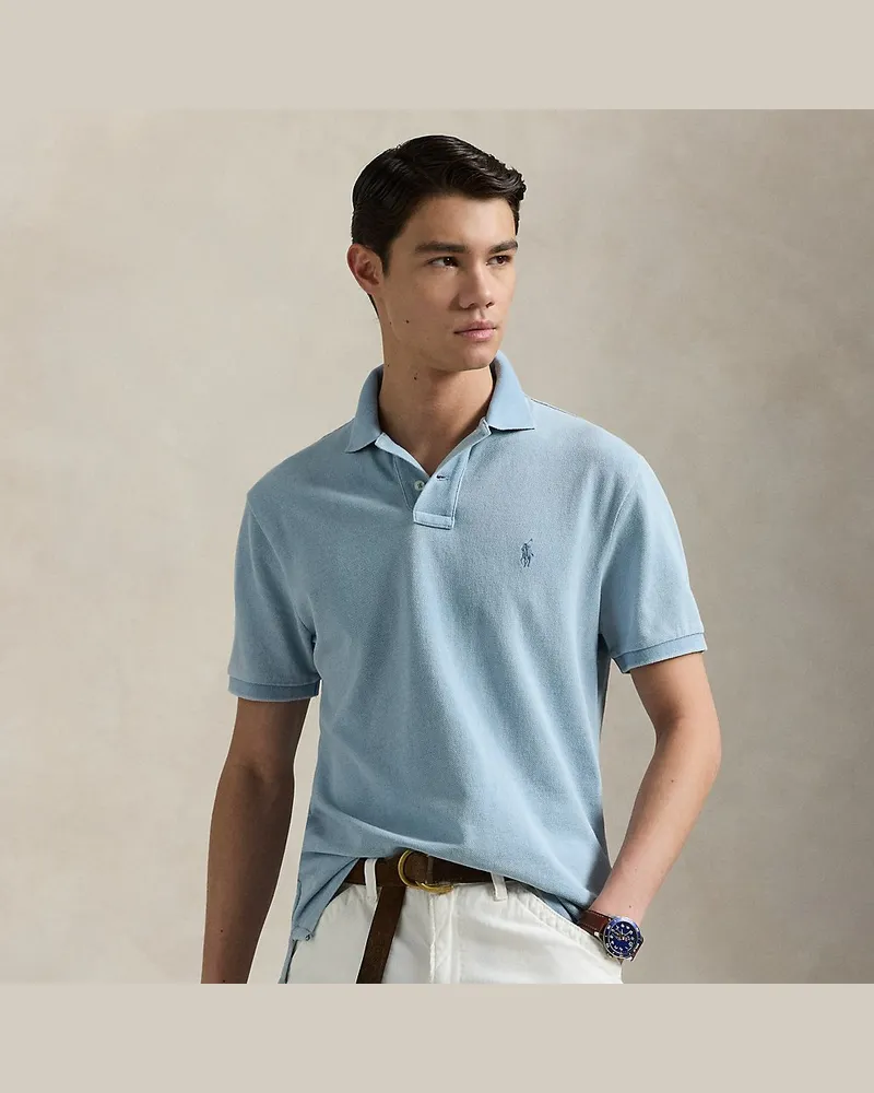 Ralph Lauren Custom-Slim-Fit Piqué-Poloshirt Blue