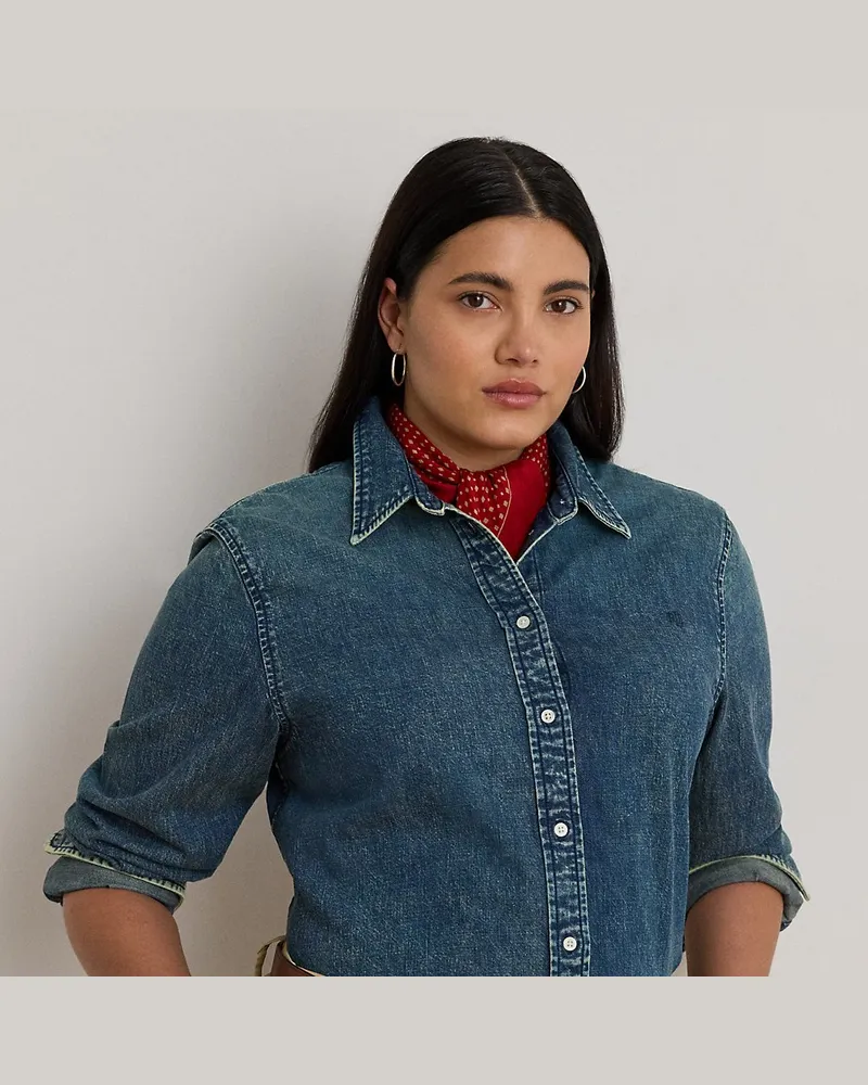 Ralph Lauren Plus Größen - Classic-Fit Jeanshemd Blue