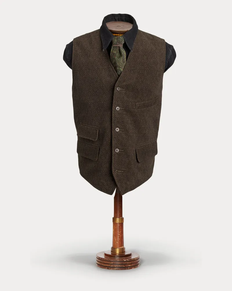Ralph Lauren Moleskin-Weste mit Rautenmuster Black
