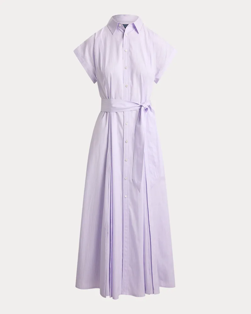 Ralph Lauren Gestreiftes Hemdkleid aus Baumwolle Purple