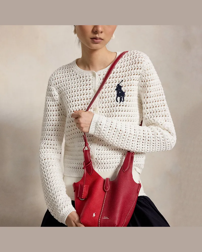 Ralph Lauren Kleine Umhängetasche Polo Play aus Leder Red