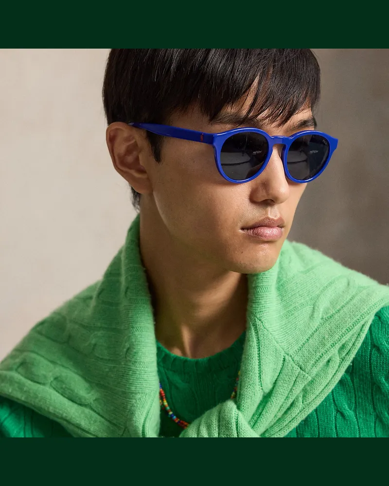 Ralph Lauren Runde Sonnenbrille Color Shop Blue