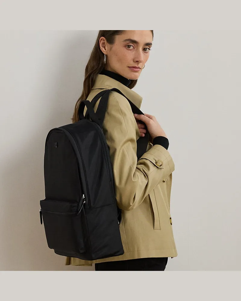 Ralph Lauren Mittelgroßer Rucksack Stevie aus Nylon Black