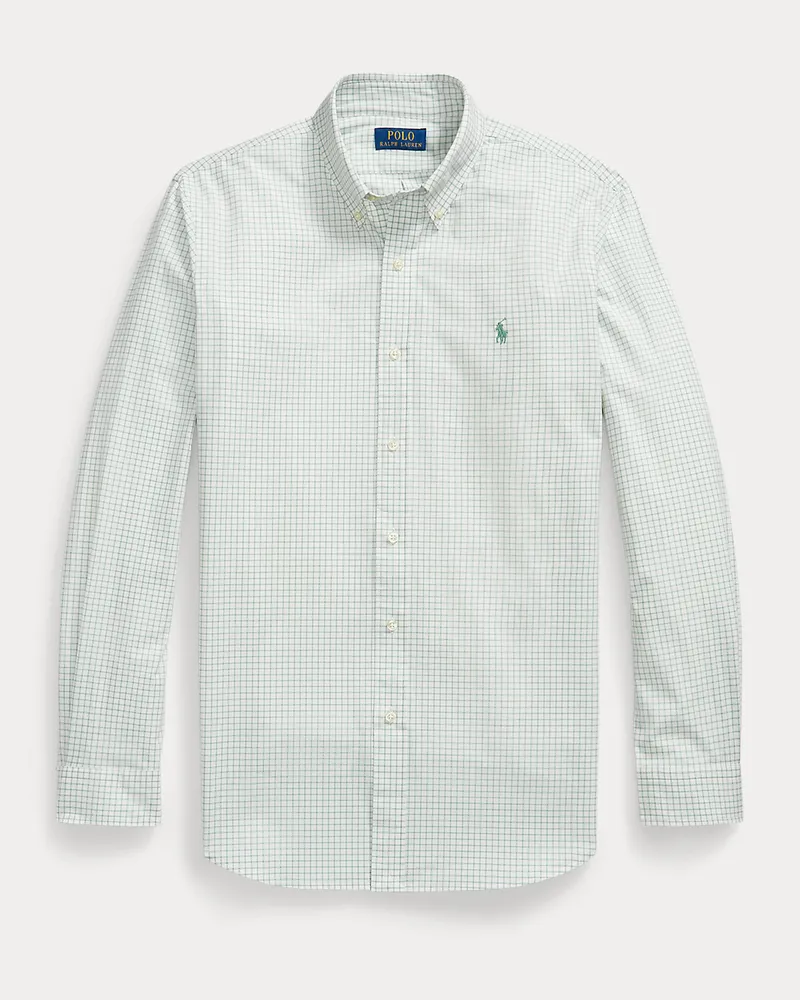 Ralph Lauren Kariertes Custom-Fit-Hemd aus Popeline Green