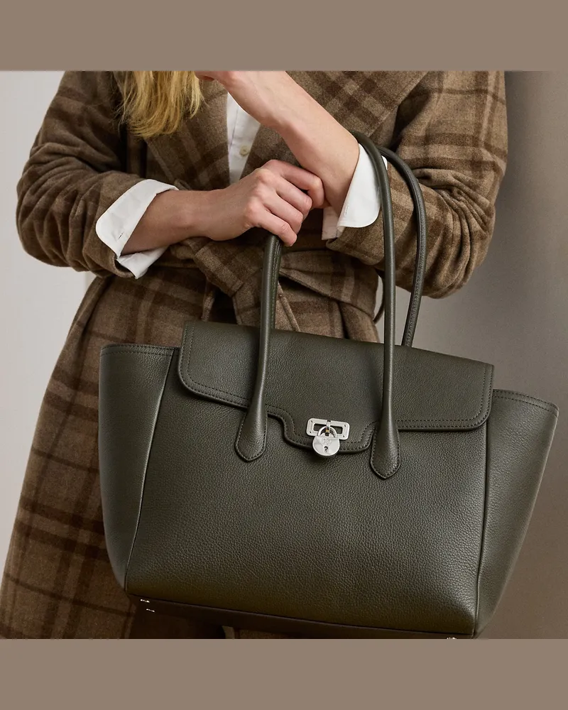 Ralph Lauren Große Lederumhängetasche Tanner Green