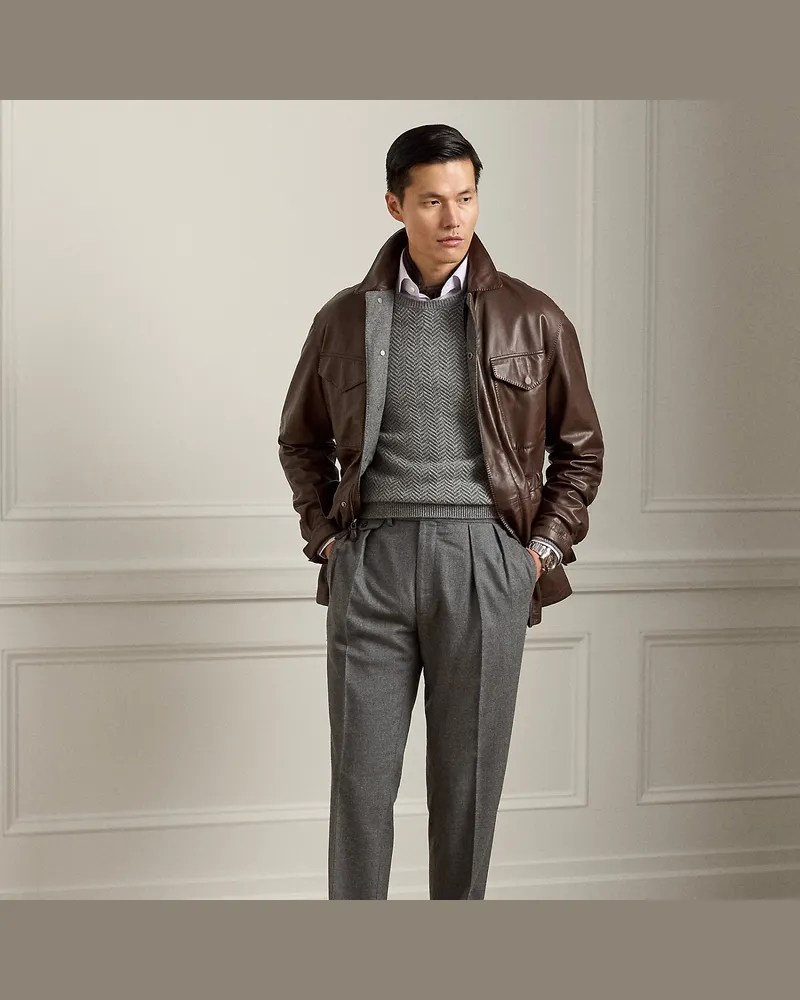 Ralph Lauren Handgeschneiderte Flanellhose Gregory Grey
