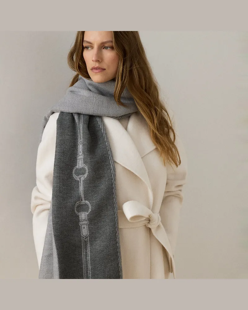 Ralph Lauren Jacquard-Wickelschal mit Gürteldruck Grey