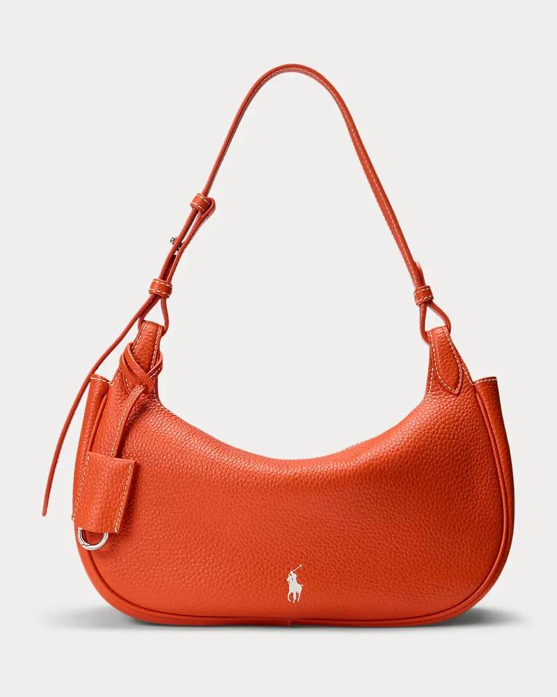 Ralph Lauren Schultertasche Polo Play aus Leder Orange