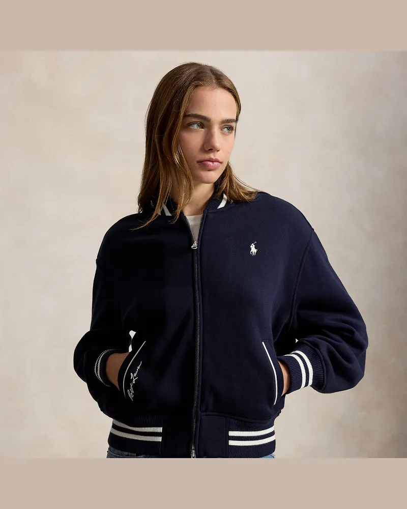 Ralph Lauren Fleecejacke mit Logo-Applikation Blue