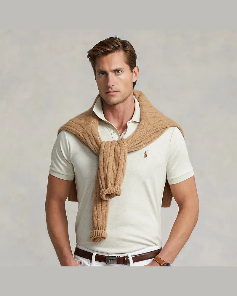 Ralph Lauren Custom-Slim-Fit Baumwoll-Poloshirt Grey