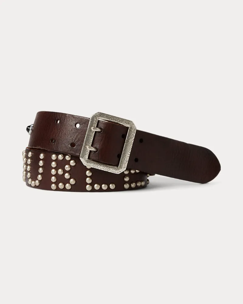 Ralph Lauren Ledergürtel mit Nietenlogo Brown