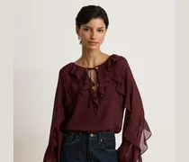 Bluse aus Knittergeorgette mit Rüschen