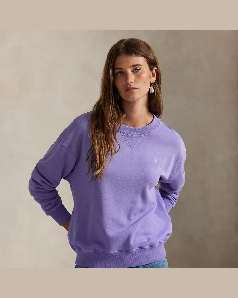 Ralph Lauren Leichter Rundhalspullover aus Fleece Purple