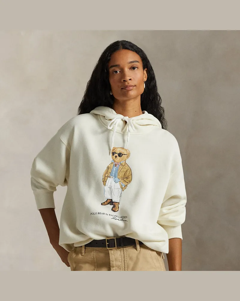Ralph Lauren Fleece-Pullover mit Polo Bear Cream