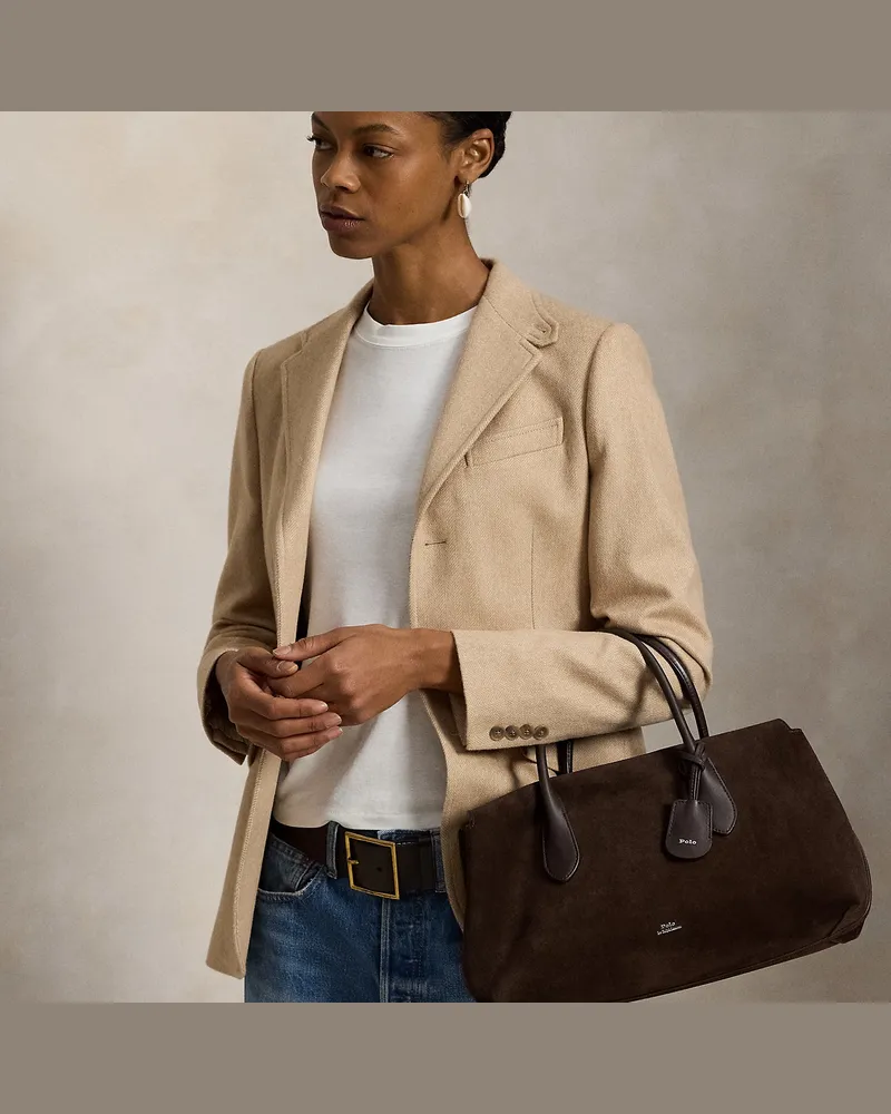 Ralph Lauren Umhängetasche Bellport aus Wildleder Brown