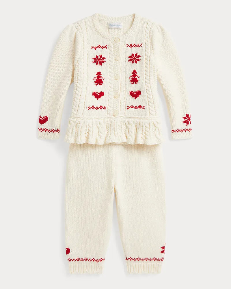 Ralph Lauren Pullover und Hose aus Baumwolle Cream