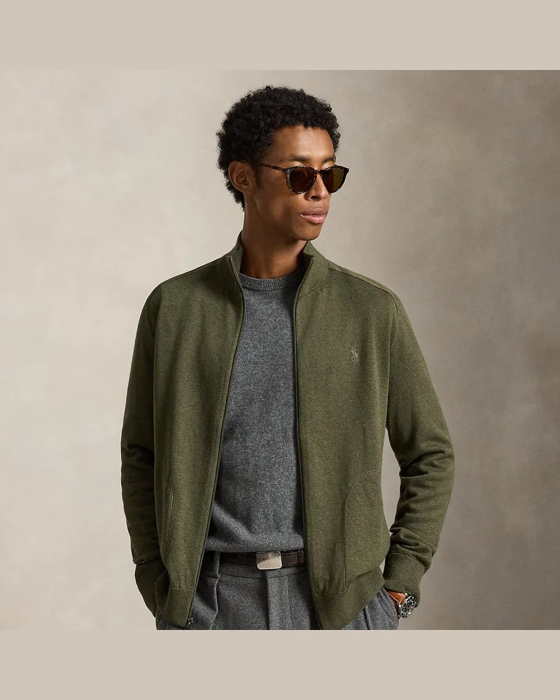 Ralph Lauren Hybrid-Strickjacke mit Halbrollkragen Green