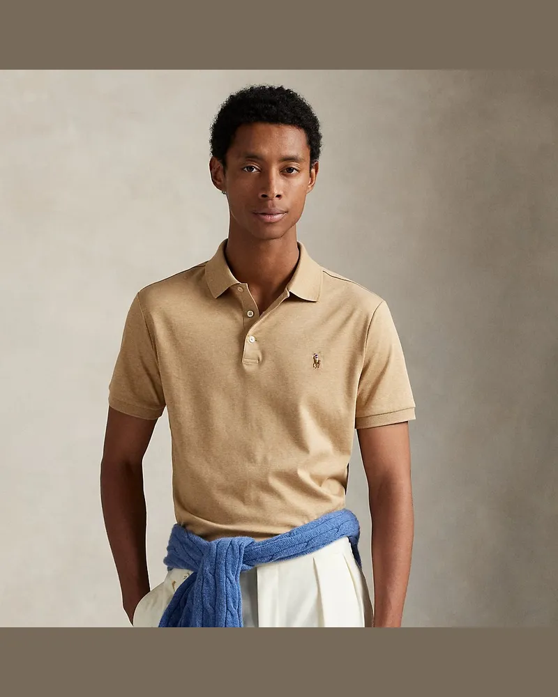 Ralph Lauren Custom-Slim-Fit Baumwoll-Poloshirt Tan
