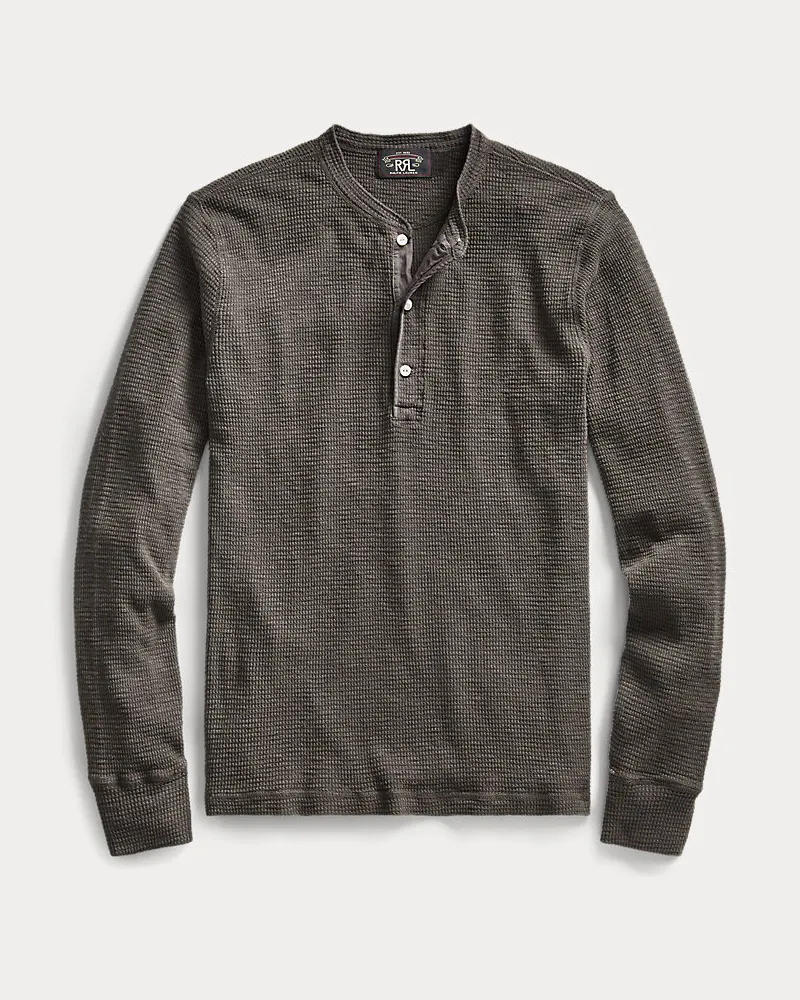 Ralph Lauren Waffelpiqué-Henley Black