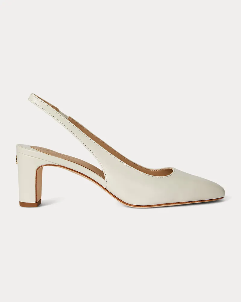 Ralph Lauren Slingback-Pumps Klaire aus Leder White