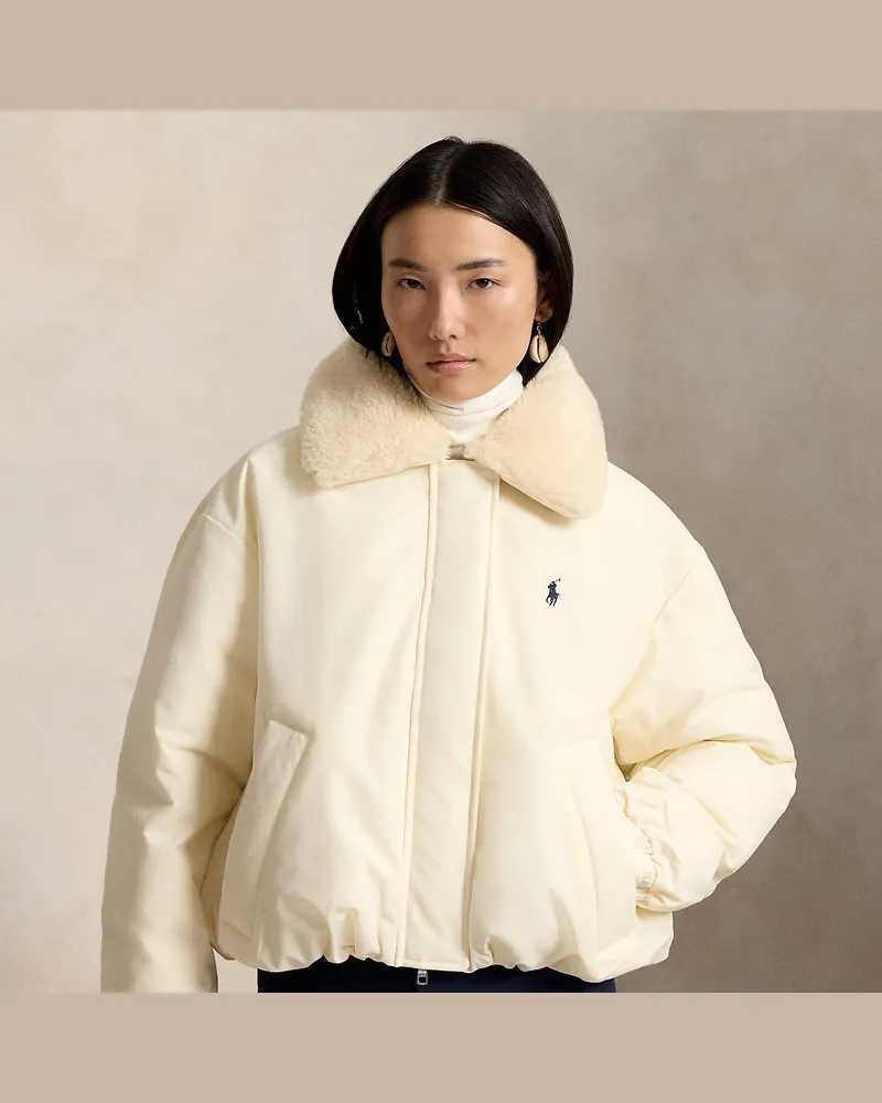 Ralph Lauren Daunen-Pufferjacke mit Kragen Cream
