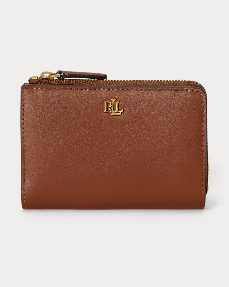 Ralph Lauren Kleine Bi-Fold-Brieftasche aus Leder Brown