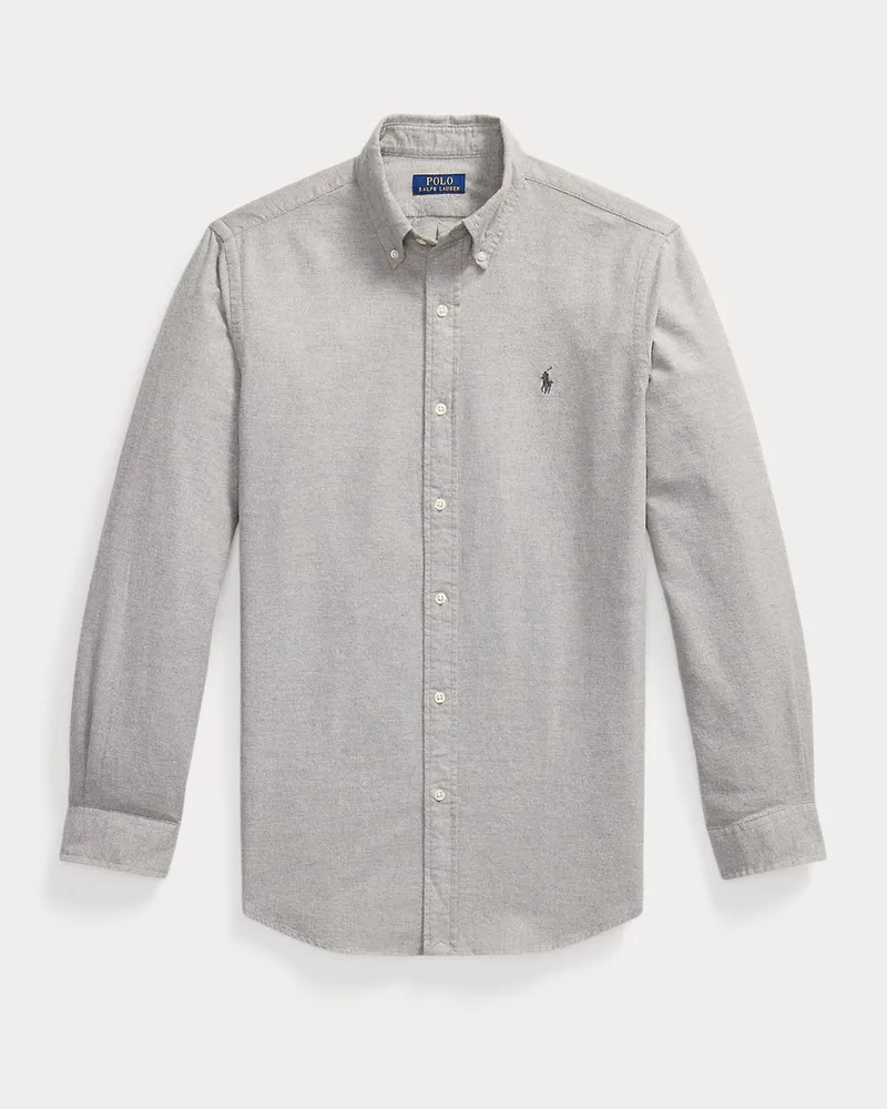 Ralph Lauren Custom-Fit Hemd aus meliertem Oxford Grey
