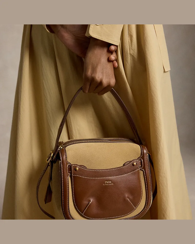 Ralph Lauren Mini-Umhängetasche Polo ID aus Wildleder Brown