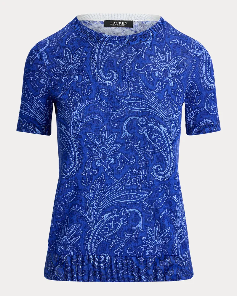 Ralph Lauren Kurzärmliger Pullover mit Paisley-Motiv Blue
