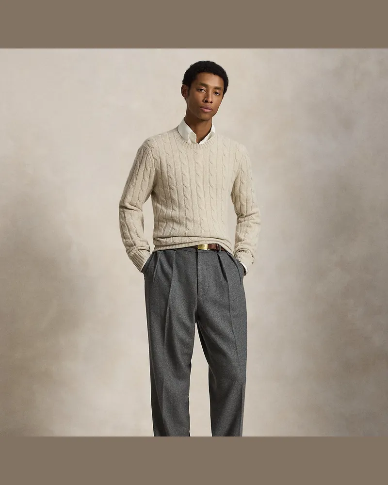 Ralph Lauren Kaschmirpullover mit Zopfmuster Brown